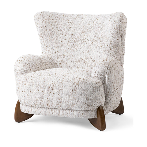 Wingback Upholstered Accent Chair in Canvas Oat