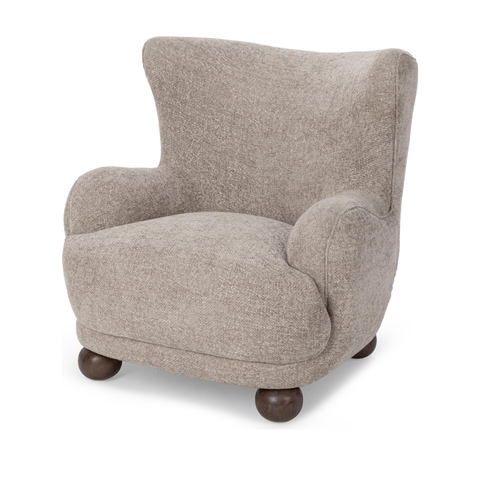 Wingback Upholstered Accent Chair in Mushroom Taupe