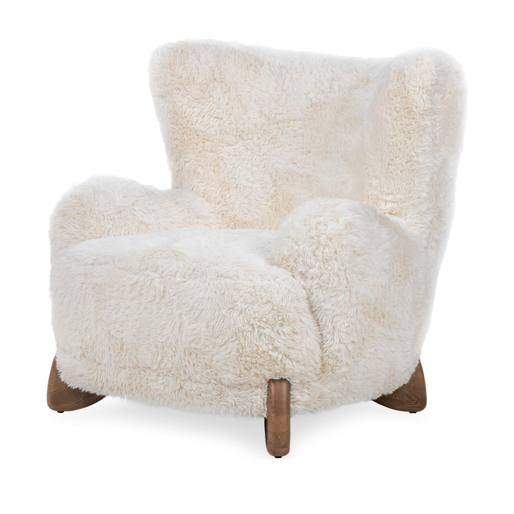 Wingback Upholstered Accent Chair in Vanilla