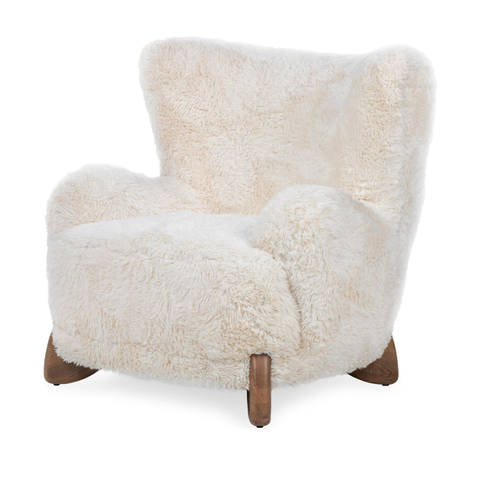 Wingback Upholstered Accent Chair in Vanilla