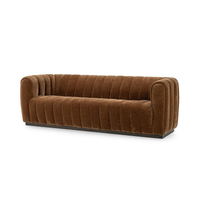 Velvet Sofa with Channel Back - Bronze, view 2