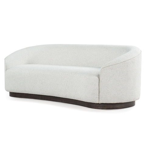 Curved Bouclé Sofa - Coastal Breeze