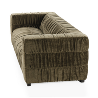 Pleated Velvet Sofa - Olive Green, view 3