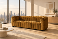 Channel-Tufted Sofa with Rolled Arms
