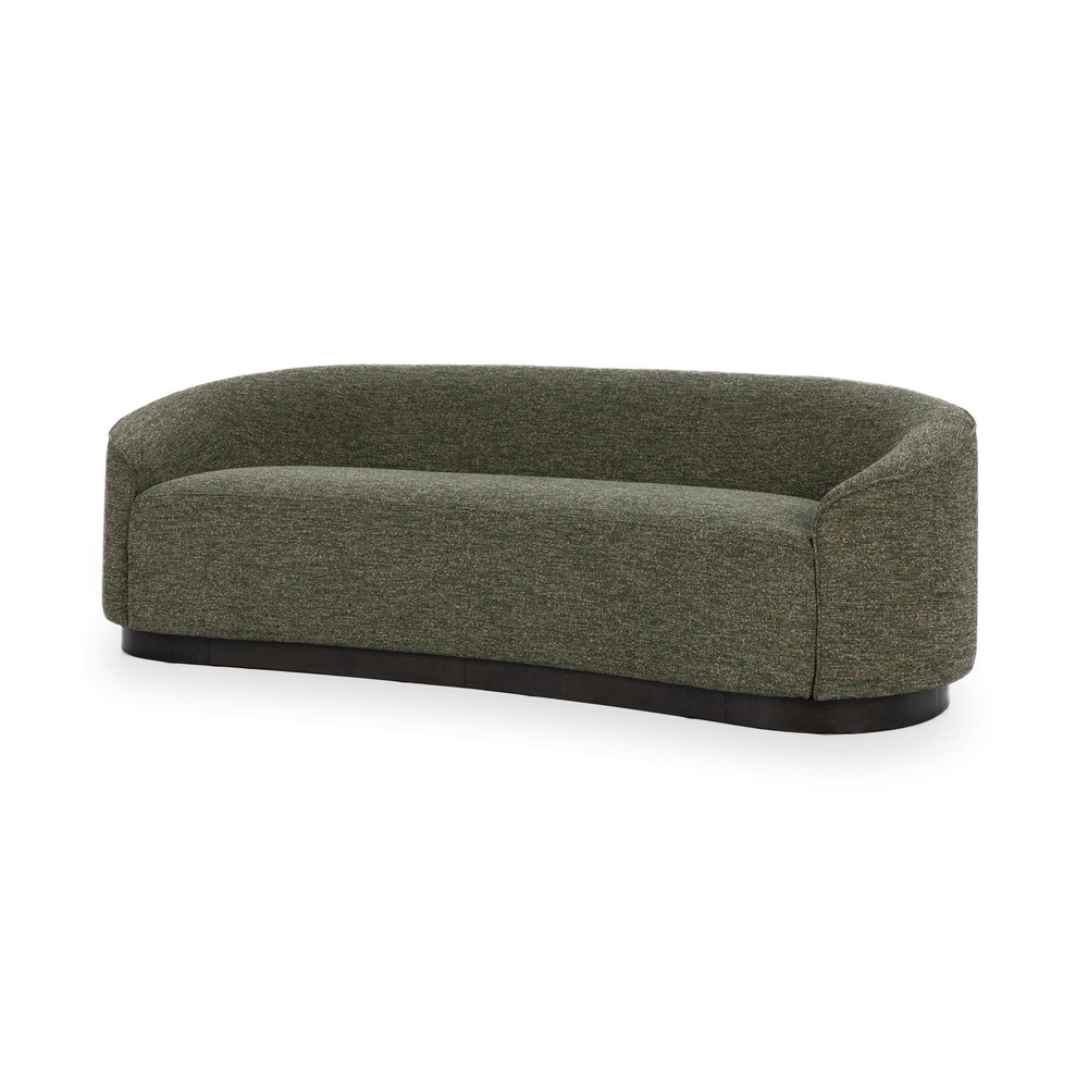 Curved Bouclé Sofa - Antique Green, view 2