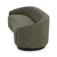 Curved Bouclé Sofa - Antique Green, view 4