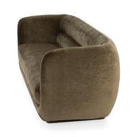 Curved Tuxedo Sofa - Olive Green, view 3