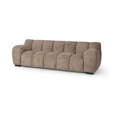 Channel-Cushioned Upholstered Sofa