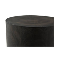 Close-up of Ember Cylinder Accent Table, detailed grain.