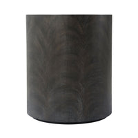 Side view of Ember Cylinder Accent Table, dark finish.