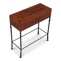 Embossed Leather Storage Box on Faux Bamboo Stand - additional view