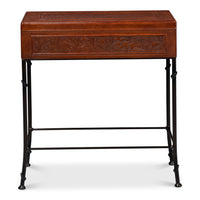 Embossed Leather Storage Box on Faux Bamboo Stand - additional view