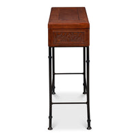 Embossed Leather Storage Box on Faux Bamboo Stand - additional view