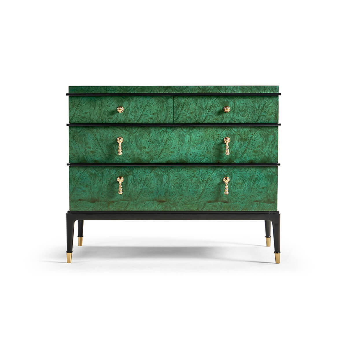 Emerald Art Deco Style Burl Wood Dresser