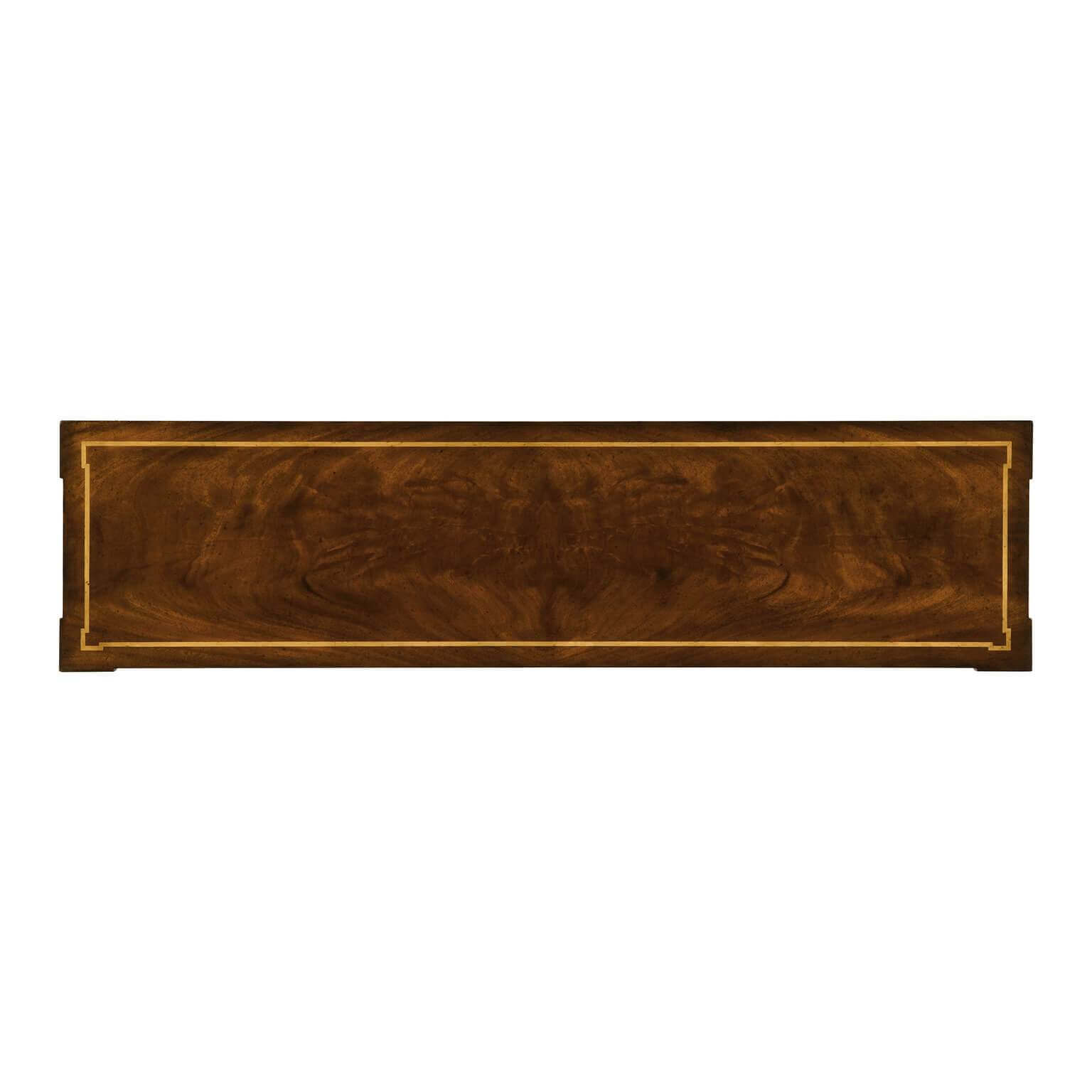 Top view of Empire Mahogany Console Table surface.