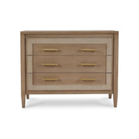 Front view of modern chest of drawers design.