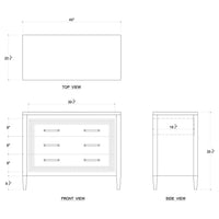 Dimensions and measurements of modern chest of drawers.