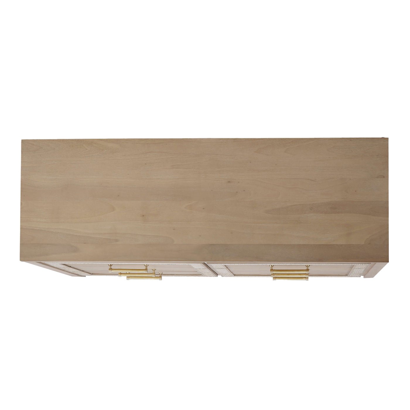 Top view of the light wood dresser, simple design.