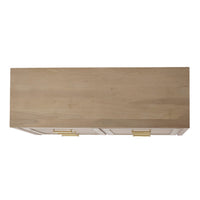 Top view of the light wood dresser, simple design.