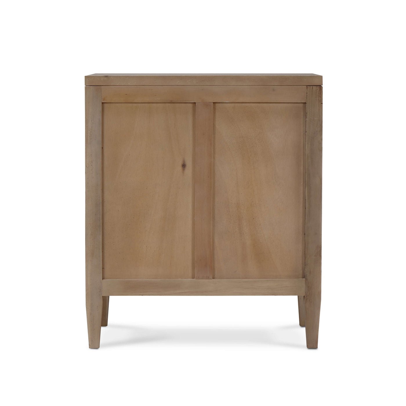 Back view of coastal modern nightstand.