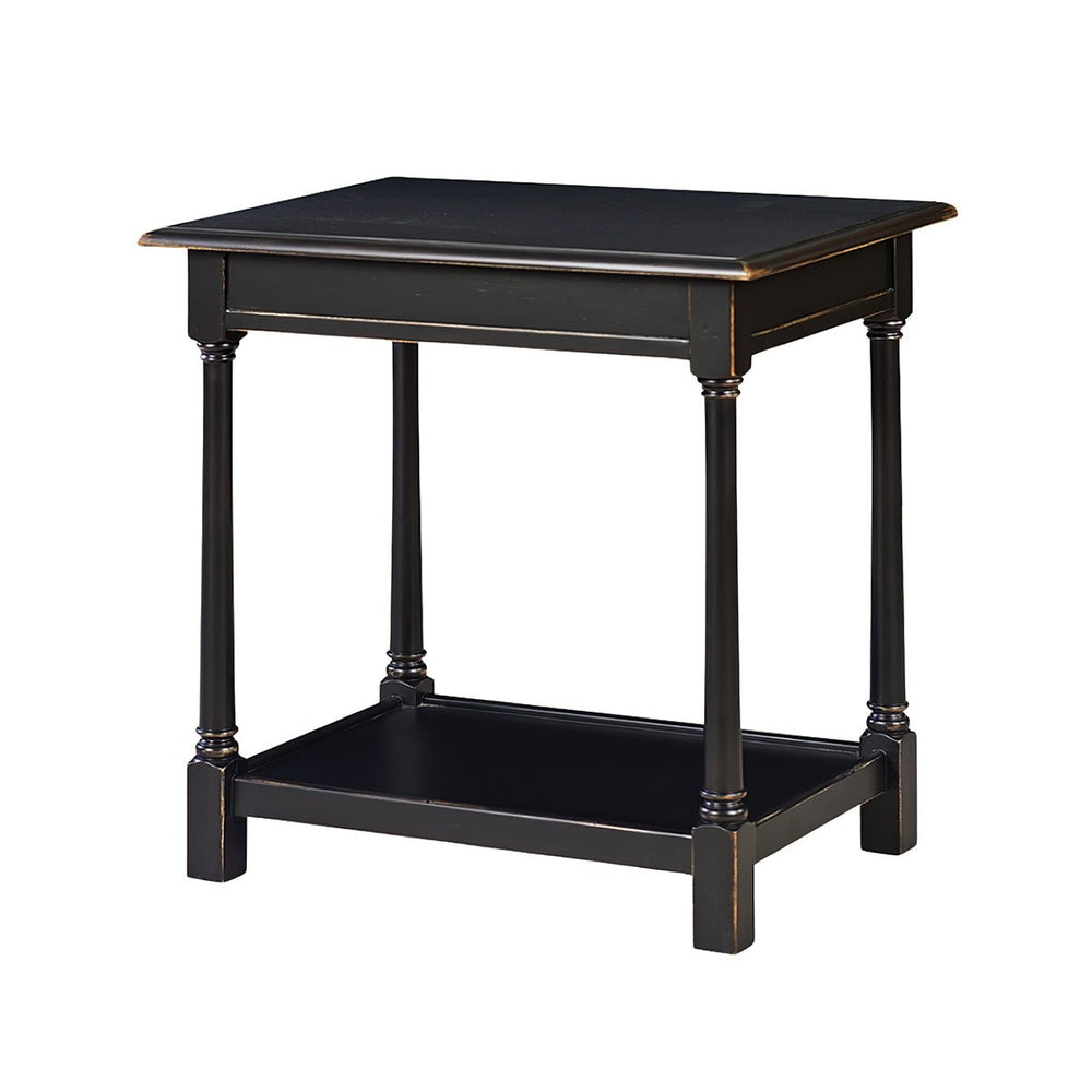Black English country end table with elegant design.