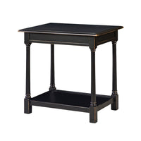 Black English country end table with elegant design.