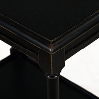 Close-up of end table corner detailing and finish.