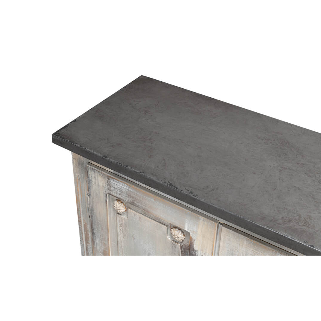Close-up of stone painted top, textured surface.