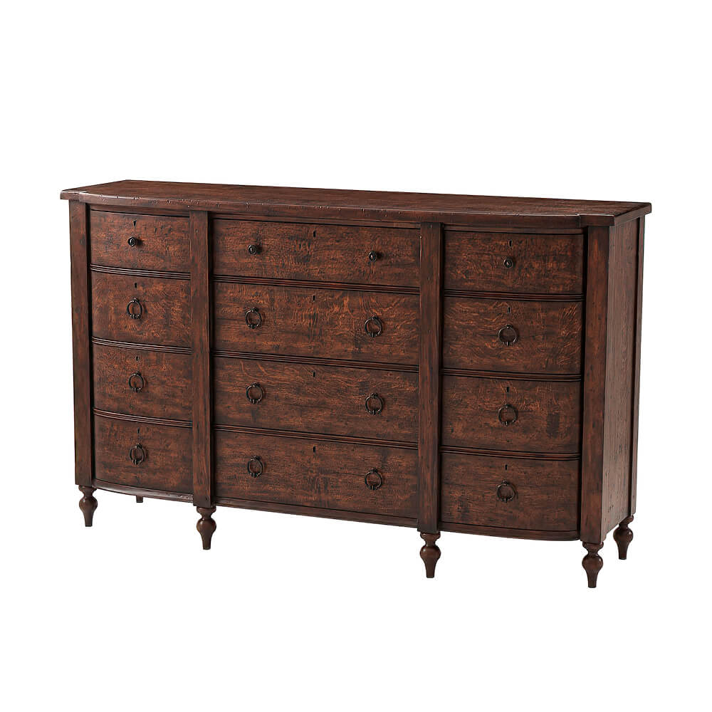 Front view of English Country Style Dresser, drawers closed.