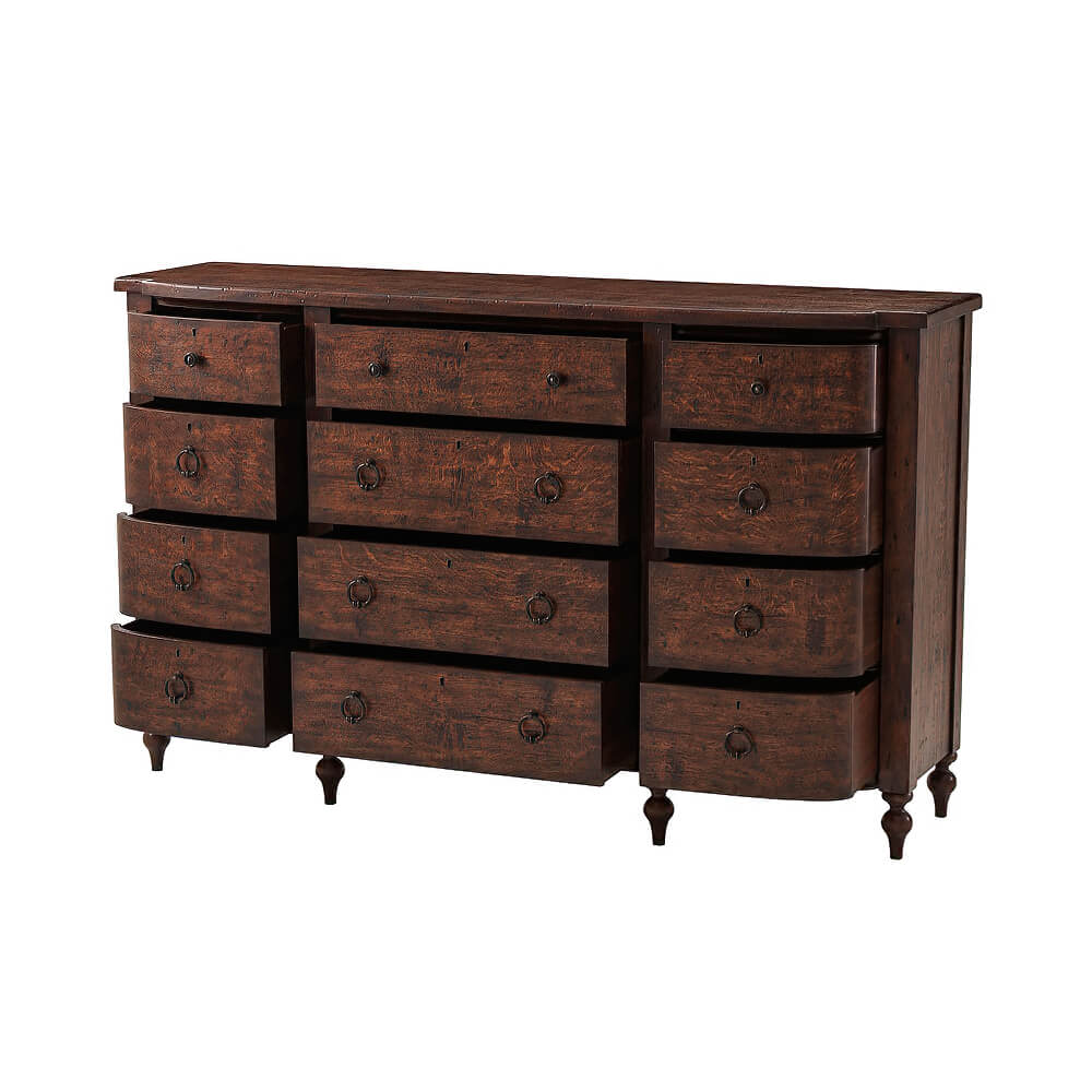 English Country Style Dresser with drawers partially open.