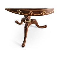 Mahogany table leg, detailed carvings, elegant structure.