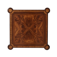 Top view of end table showing wood grain details.