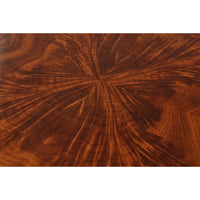Close-up of wooden end table surface grain pattern.