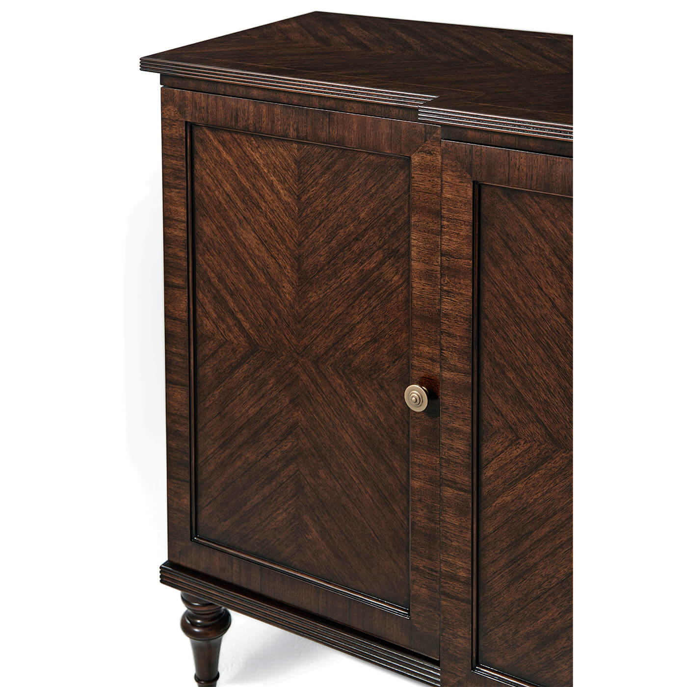 Close-up of breakfront credenza door detail.