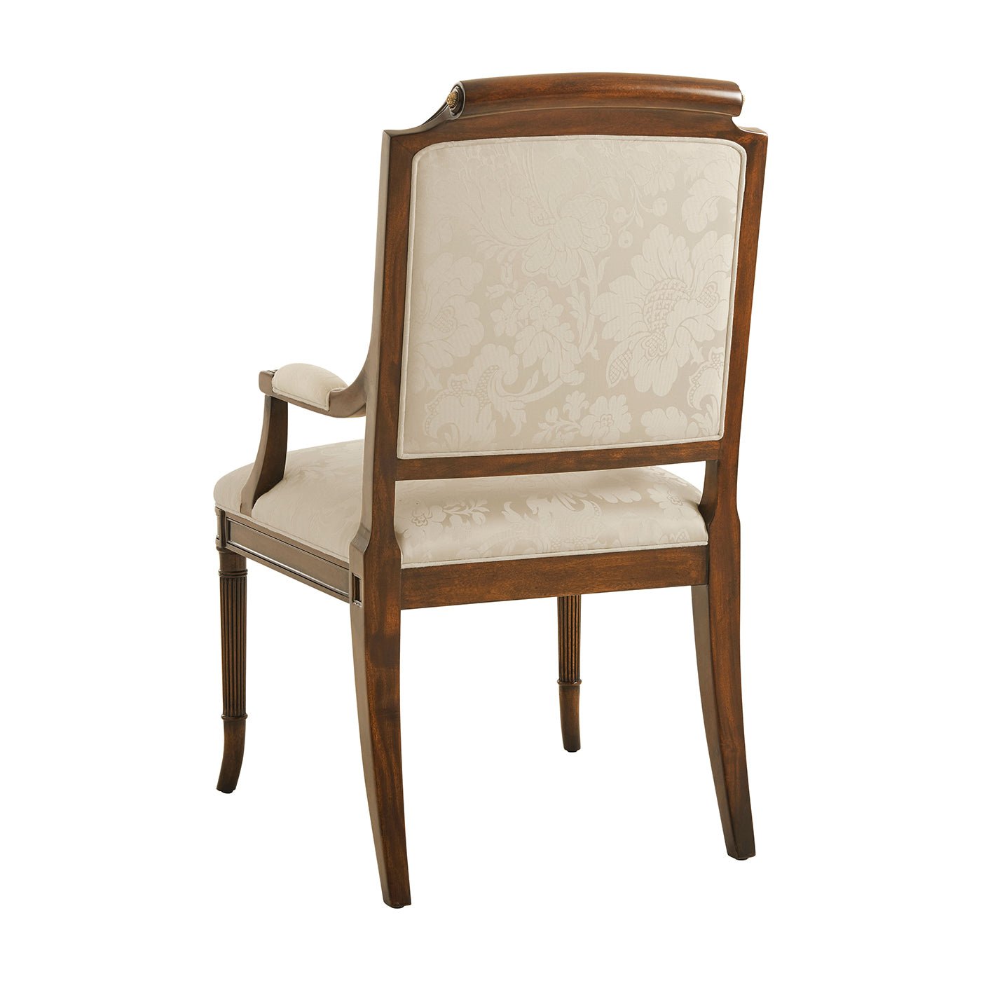 Back view of English Regency dining arm chair.