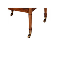Close-up of etagere caster wheels.