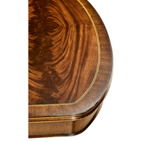 Close-up of walnut grain on dining table surface.