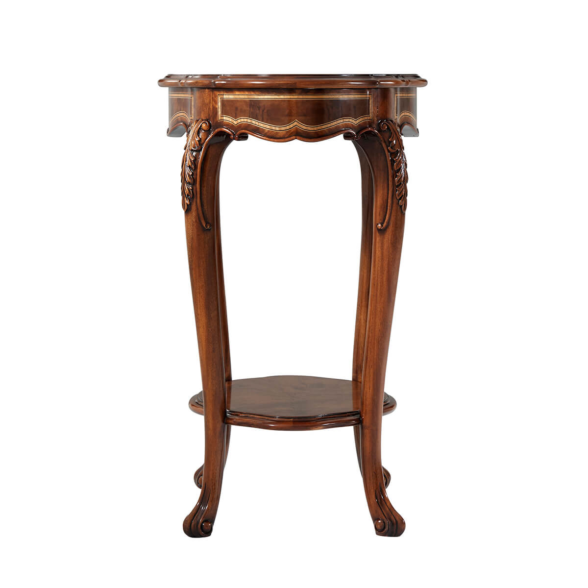 Side profile, elegant English Rococo end table.