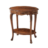 Oval English Rococo end table, full view.
