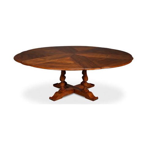 English Round Jupe Dining Table - 71.5"