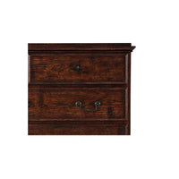 Close-up of drawer corner on English rustic chest.