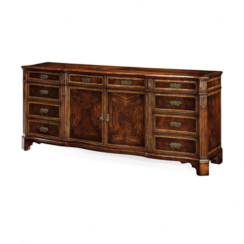 English Serpentine Front Sideboard in Mahogany