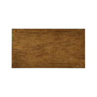 English end table's wooden top view.