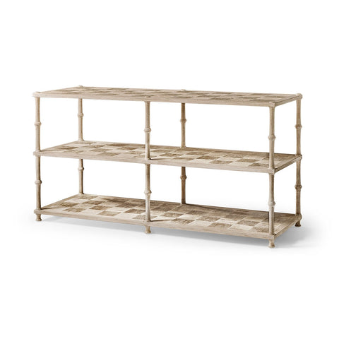 English Three-Tier Washed Console Table
