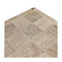 Close-up of console table corner, detailed texture pattern.