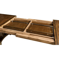 Inside view of English traditional table extension mechanism.