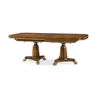 Shortened English traditional extension dining table, enhanced view.