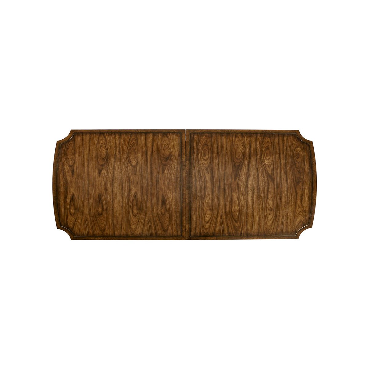 Top view of English traditional extension dining table.