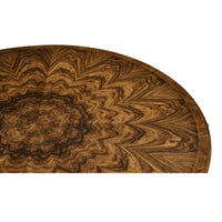 Close-up of dining table's wood grain design.
