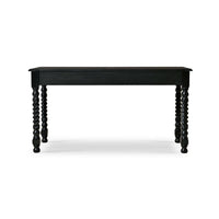 Black rustic desk rear view, smooth back panel.